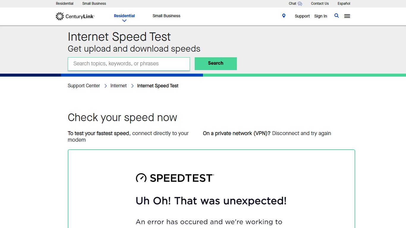 Test Internet Speed: Wifi and Internet Speed Test | CenturyLink